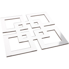 Adesivo Muro Specchio Argento Salotto Moderno