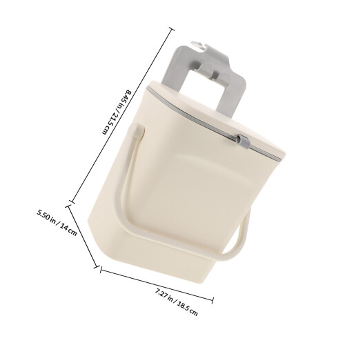 White PP Hanging Sliding Lid Compost Bin for Kitchen Car Home Use 1