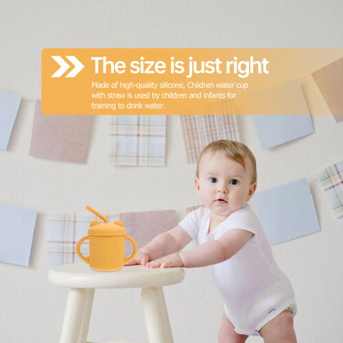 Gobelet Bébé Orange En Silicone 2