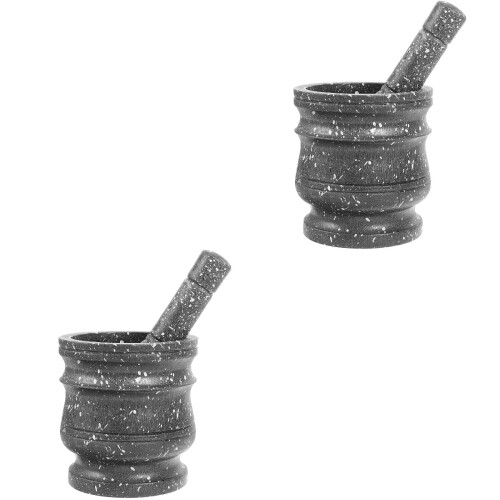 2Sets Plastic Garlic Crusher and Spices Grinding Bowl for Restaurant 1