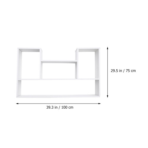 White Wall Hanging Bookshelf Space-Saving Bookcase for Office 1