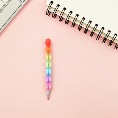 12Pcs Multi Stackable Plastic Cute Pencils for Kids Creative Writing 2