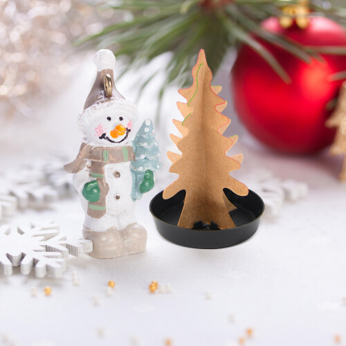 48Pcs Mini Christmas Tree Plastic Base Black Round Stable Decor Tray 2