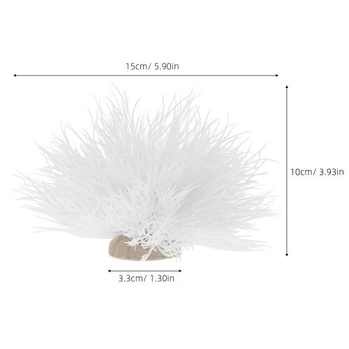 White Plastic Decorative Artificial Aquatic Plants for Fish Tank 1