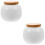 2St Keramische Theeblik Met , Multifunctionele Witte Voorraadpot 5