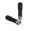 Lathe Handle Round Shape Plastic Black 2pcs 2