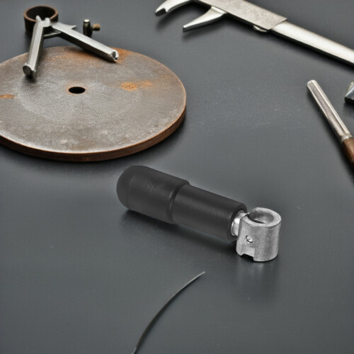 Lathe Handle Round Shape Plastic Black 2pcs 2