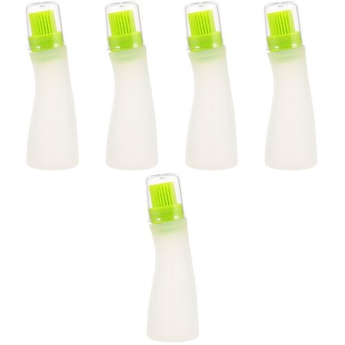 5Pcs White Silicone Cooking Brushes with Leak-Proof Oil Bottles 2