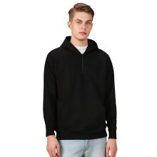 Dennis Lingo Heren Effen Polycotton Regular Fit Pullover Sweaters Zwart