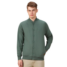 Dennis Lingo Heren Polycotton Regular Fit Full Sleeves Sweatshirt Olijfgroen