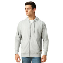 Dennis Lingo Heren Uni Polycotton Regular Fit Volledige Mouwen Vooropen Sweatshirts Grijs