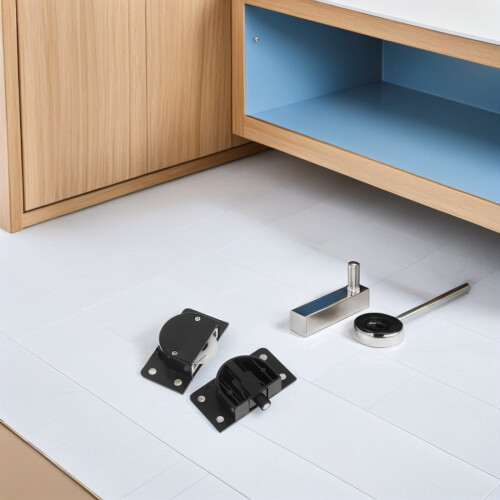 2Set Kit Roller Porte Scorrevoli Nero in Per Armadio E Cucina 2