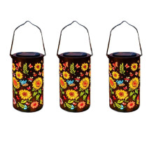 Colorful Sunflowers Glowing Solar Lights Classical Bronze-3PS