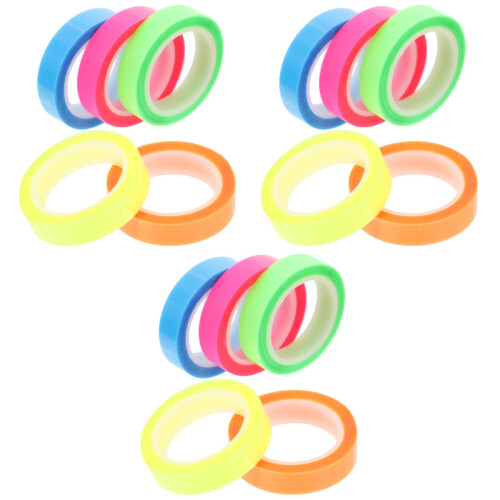 15Rolls Long Highlighter Tape for Book Notes Assorted Colors Pet 1