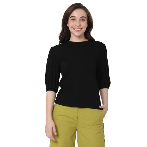 Vero Moda Regular Fit Top (246466401_Zwart_S)