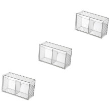 3pcs Wall Mounted Cotton Swab Holder with Transparent Flip Lid, Multi Functional Bathroom Organizer Box
