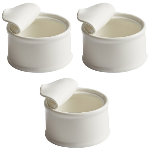 3Pcs Mini Ceramic Ramekins White Oven Safe Baking Bowls 1