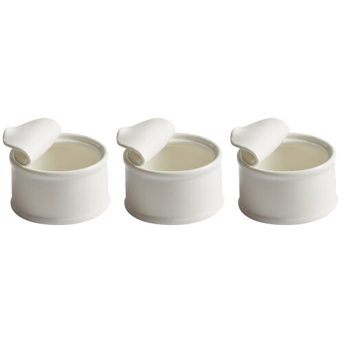 3Pcs Mini Ceramic Ramekins White Oven Safe Baking Bowls 2