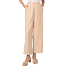 Vero Moda Kvinder Beige Lige Pasform Høj Talje Bukser