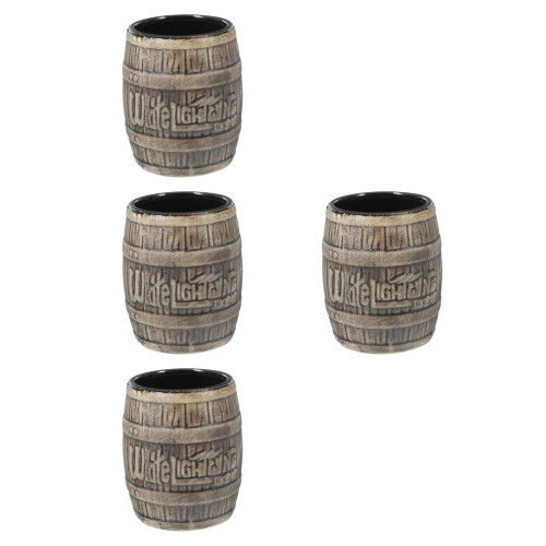 4Pièces Mugs Baril Résistants Pour Usage Maison