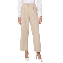 Vero Moda Kvinder Lige Fit Høj Talje Beige Bukser