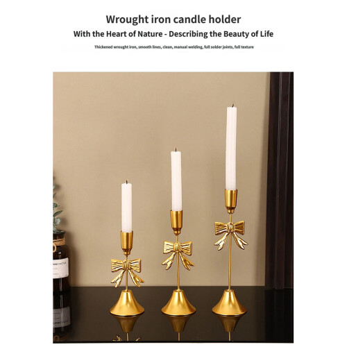 Candlestick Holders,Iron Gold Candlestick Holders Decorative-L 1