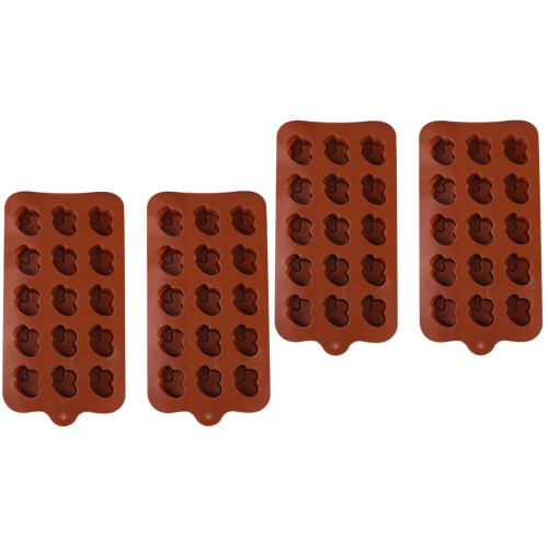4Pièces Moules Silicone Marron Multi-Usage Pour Fondant