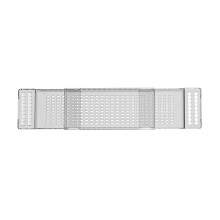 Transparent Bathtub Tray Organizer with Retractable Brackets and Drain Slots for Home Bathroom