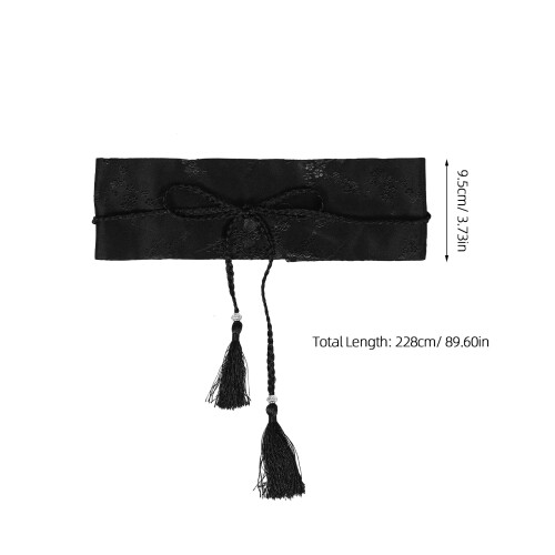 Larga Kimono Tessuto Stile Nero 1