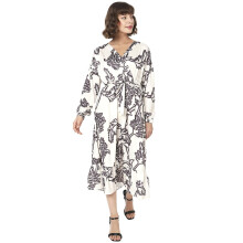 Vero Moda Kvinder Tropical Polyester Midi Off-White Fit & Flare Kjole