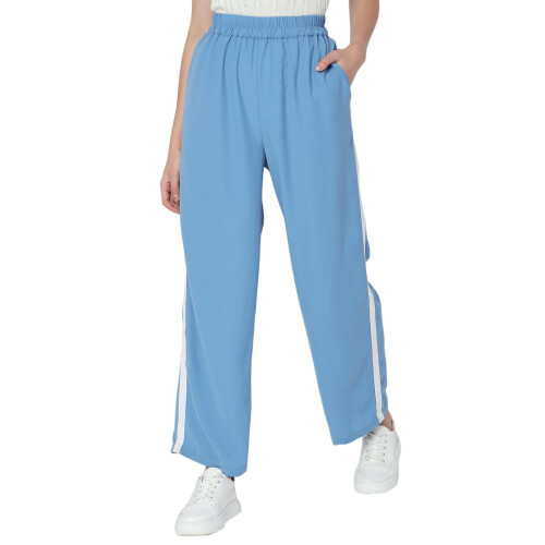 Vero Moda Παντελόνι Τρέξιμο Κανονική Γραμμή (10299566_Σκόνη Μπλε_M)