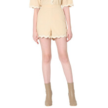 Vero Moda Dam Beige Viskos Regular Fit Höga Shorts