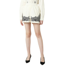 Vero Moda Pantaloni Corti Donna Ricamati in Cotone Crema Regular Fit