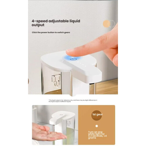 Automatic Dual Chamber Soap Dispenser 500ml Wall Mounted Touch IPX5 Waterproof White 2