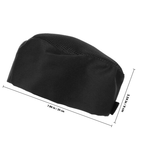 Cappello Chef Nero Classico in Tessuto Lavabile Per Ristoranti 1