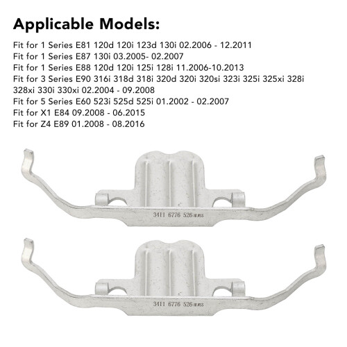 2PCS Brake Pad Retainer Clip 34116798879 for E81 2