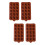 4Pièces Moules Silicone Marron Multi-Usage Pour Fondant 5