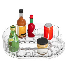1 Pack 360 Rotating Lazy Susan for Refrigerator, 13.5''X8.5'' Clear Lazy Susan Turntable for Refrigerator Organizers