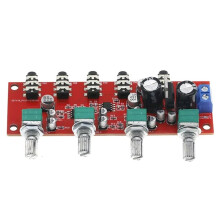 NE5532 Stereo Audio Signal Pre-Amplifier 4 Way Input Mixer Audio Volume Control Tone Preamp Board DIY Sound Home