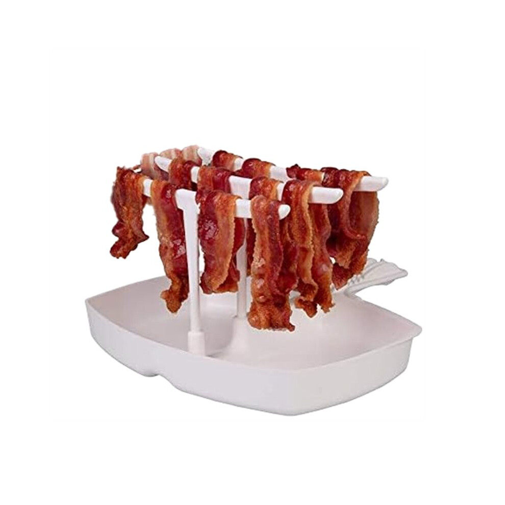 Bacon Microwave Bacon Dish - Makes Crispy Bacon in Minutes, and Easy to Use - Reduces Fat Content for A Healthier Meal