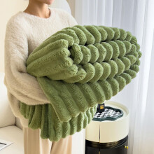 Flannel Fleece Blanket Green 59x78 Inches Super Soft Throw for Couch and Bed Winter Warm Comfort