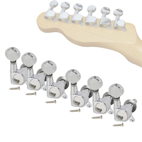 6pcs Chrome 6R Guitar Tuning Pegs for TL Guitars - Enhanced Stability B 1