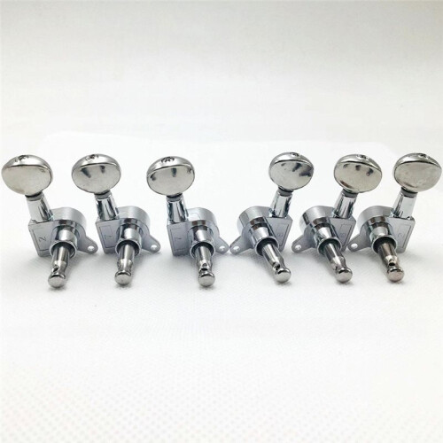 6pcs Chrome 6R Guitar Tuning Pegs for TL Guitars - Enhanced Stability B 2