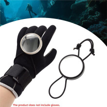 Specchietto Retrovisore Regolabile per Immersioni con Corda Elastica e Cordino, Colore Nero.