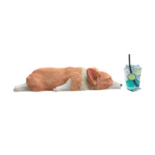 Miniatuur corgi's en drankjesfiguren harsornamenten voor-5