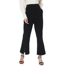Vero Moda Kvinder Ensfarvet Polyester Bootcut Høj Talje Sorte Bukser