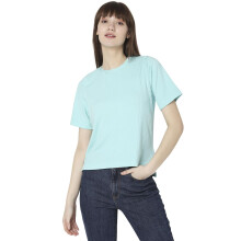 Vero Moda Dames Effen Polyviscose Regular Fit Blauwe Top