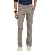 Turtle Men Katoen Stretch Grijs Effen Ultra Slim Fit Casual Broek