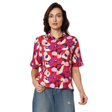 Vero Moda Dames Bloemenprint Viscose Regular Fit Multikleur Shirt