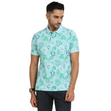 Turtle Men Cotton Stretch Slim Fit Lyseblå Polo T-Shirt